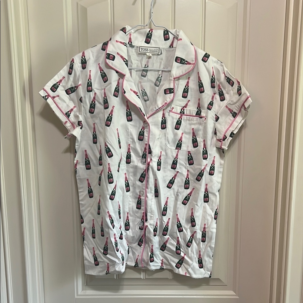 Toss Designs pajama top with champagne bottle print